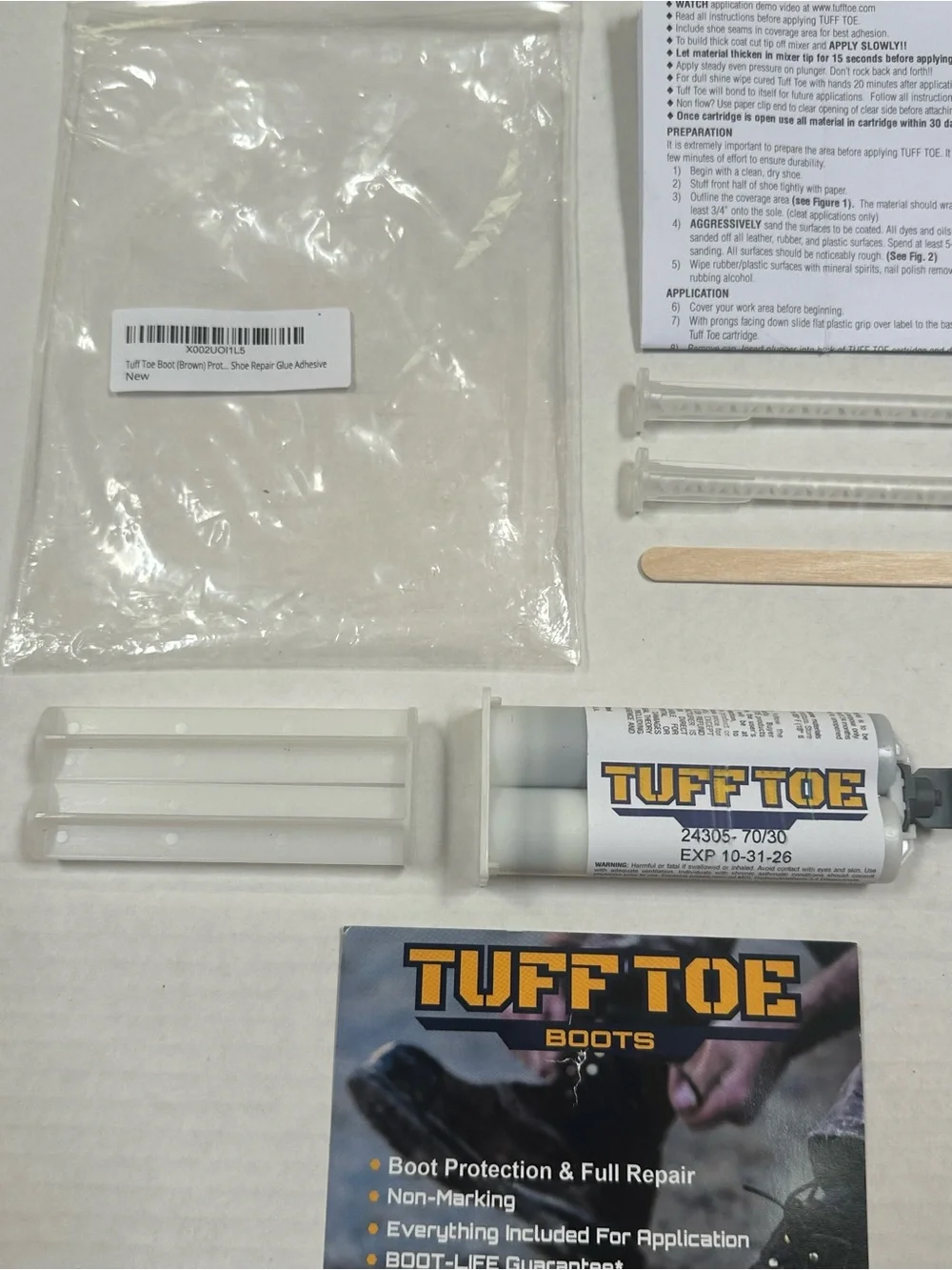 NWT Tuff Toe Brown Boot Protector Guard Repair Kit